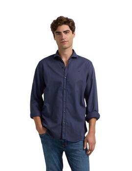 Sibon Camisa Sport Lisa Micropique Tono Azul Medio