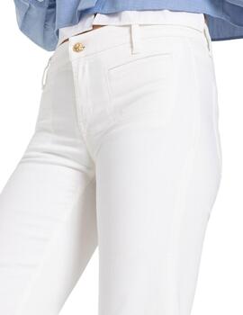 Cambio Pantalon  Tess Wide Leg Pure White Stone