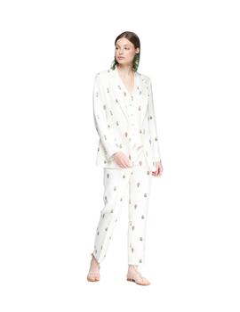 Vilagallo Chaqueta 2 ABERTURAS BLANCO FLOR LINO