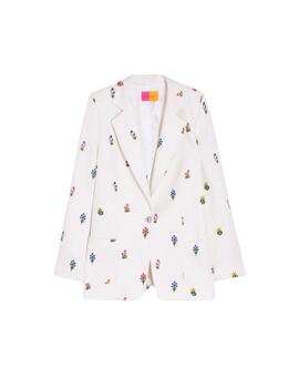 Vilagallo Chaqueta 2 ABERTURAS BLANCO FLOR LINO
