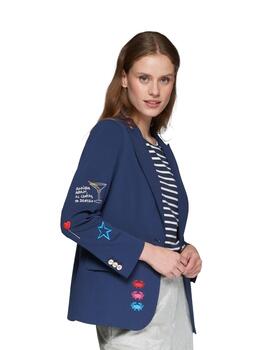 Vilagallo Chaqueta HEATHER EMB PUNTO ROMA AZUL MAR