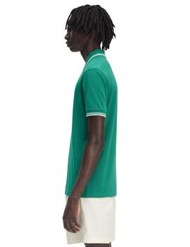 Fred Perry  Polo Label Green/Ecru