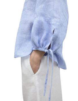 Ecoalf Jenaalf Stripes Shirt Woman Off White Blue
