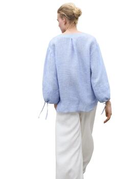 Ecoalf Jenaalf Stripes Shirt Woman Off White Blue