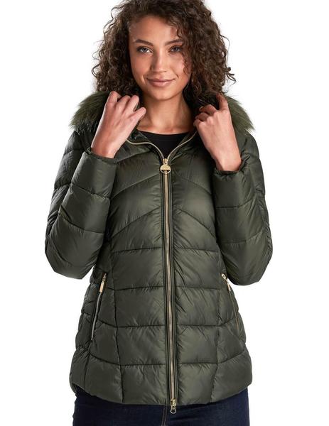 Barbour Verde Capucha Para Mujer