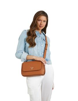 Guess Bolso Meridian Flap Crossbody  Cognac