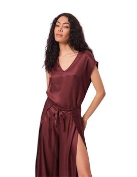 Gaudi Blusa Cuello V Color Granate
