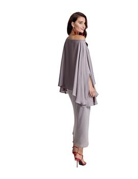 Alba Conde Falda Gris satinada