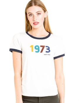 Camiseta Naf Naf Beige 1973 Para Mujer