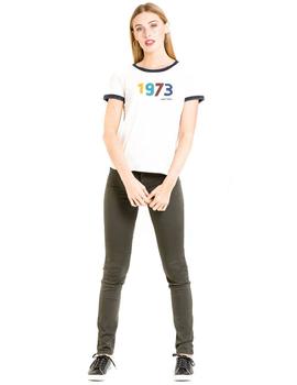 Camiseta Naf Naf Beige 1973 Para Mujer