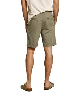 Pepe Jeans  Relaxed Linen Smart Shorts Stone Green