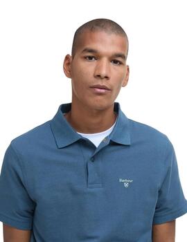 Barbour Lightweight Sports Polo Shirt Dusk blue