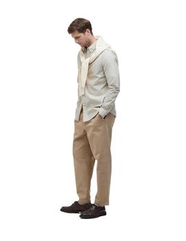 Barbour Garment Dyed Poplin Tailored Fit S Oatmeal
