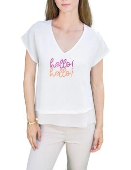 Hongo Blusa blanca Hello