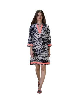 Hongo Vestido Negro estampado cinta fluor