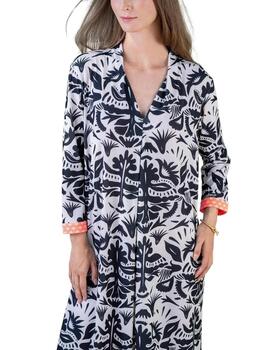 Hongo Vestido de punto estampado tropical
