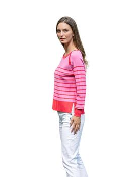 Hongo Jersey Rayas tonos rosados