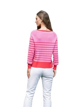 Hongo Jersey Rayas tonos rosados