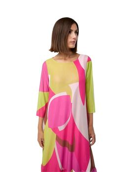 Mercedes De Miguel Vestido Basico Sira Fucsia