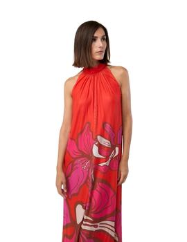 Mercedes De Miguel Vestido Flor Gloria Fucsia