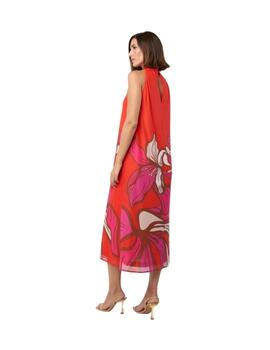 Mercedes De Miguel Vestido Flor Gloria Fucsia
