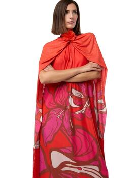 Mercedes De Miguel Vestido Flor Gloria Fucsia