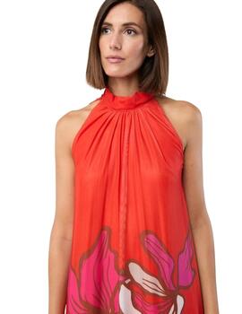 Mercedes De Miguel Vestido Flor Gloria Fucsia
