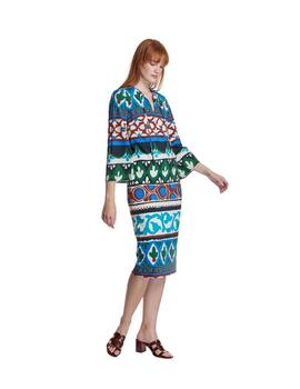 Alba Conde Vestido Azul Multicolor