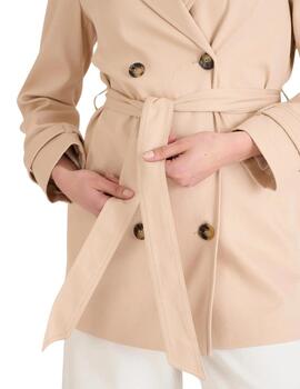Naf Naf Gabardina corta beige
