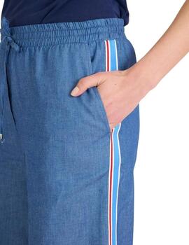 Naf Naf Pantalón raya lateral azul eléctrico