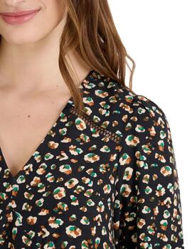 Naf Naf Vestido Print negro