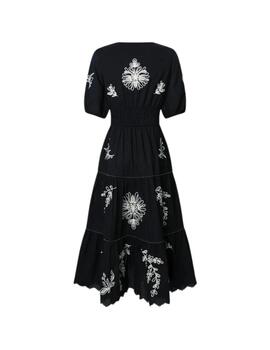 Pepe Jeans Vestido Midi Popelín detalles Black