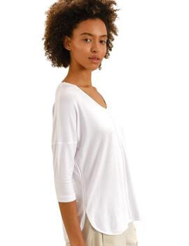 Guitare Camiseta manga 3/4 y escote pico Blanco