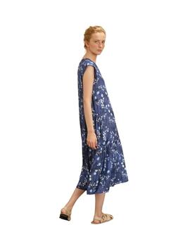 Guitare Vestido Midi sin mangas y escote pico azul