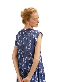 Guitare Vestido Midi sin mangas y escote pico azul