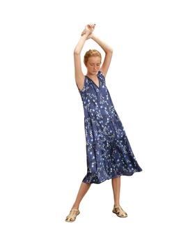 Guitare Vestido Midi sin mangas y escote pico azul