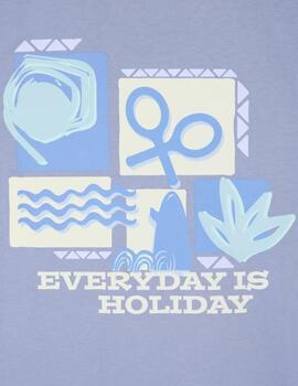 Silbon Camiseta Iconos Holiday Azul