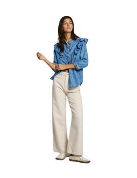 Pepe Jeans Pantalones Straight Jeans Uhw Stripe De