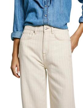 Pepe Jeans Pantalones Straight Jeans Uhw Stripe De
