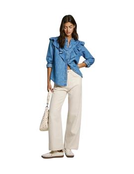 Pepe Jeans Pantalones Straight Jeans Uhw Stripe De