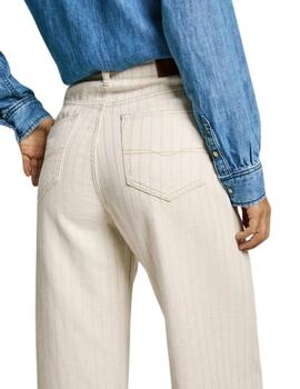 Pepe Jeans Pantalones Straight Jeans Uhw Stripe De