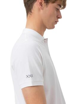 El Pulpo Polo Lavado Bordados A Contraste Blanco
