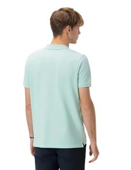 El Pulpo Polo Lavado Bordados A Contraste Turquesa