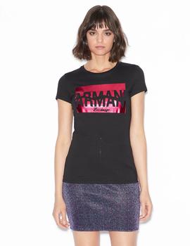 Camiseta Armani Negra Slim Fit Para Mujer