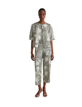 Maria Bellentani Chaqueta Lino Gris Blanco