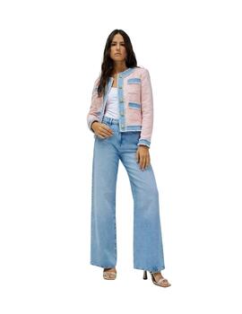Salsa Cazadora Tweed con lentejuelas Rosa