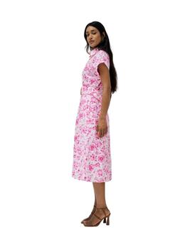 Salsa Vestido Camisero bordado inglés Rosa