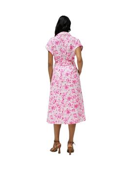 Salsa Vestido Camisero bordado inglés Rosa