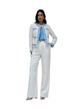 Salsa Chaqueta Tweed con detalles vaqueros Blanca