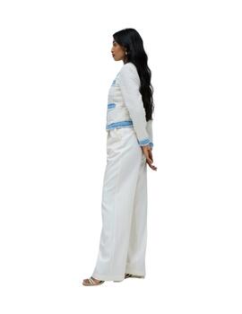 Salsa Chaqueta Tweed con detalles vaqueros Blanca